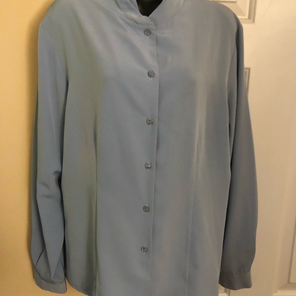 Lnwot Pendleton Sky Blue Button Down Blouse - image 3